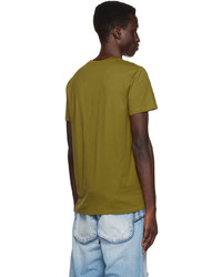 senf Strick T-Shirt mit einem Rundhalsausschnitt von Balmain