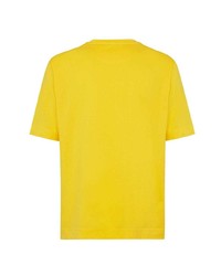 senf T-Shirt mit einem Rundhalsausschnitt mit Flicken von Fendi