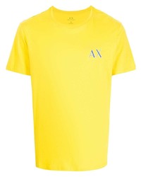 senf T-Shirt mit einem Rundhalsausschnitt von Armani Exchange