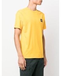 senf T-Shirt mit einem Rundhalsausschnitt von Stone Island