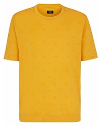 senf T-Shirt mit einem Rundhalsausschnitt von Fendi