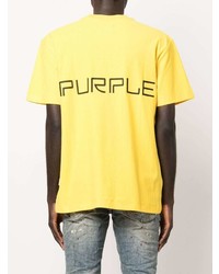 senf T-Shirt mit einem Rundhalsausschnitt von purple brand