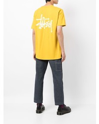 senf T-Shirt mit einem Rundhalsausschnitt von Stussy