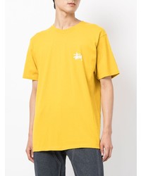 senf T-Shirt mit einem Rundhalsausschnitt von Stussy