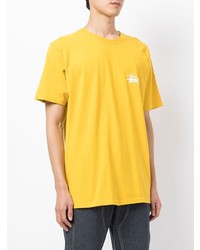 senf T-Shirt mit einem Rundhalsausschnitt von Stussy