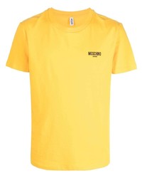 senf T-Shirt mit einem Rundhalsausschnitt von Moschino