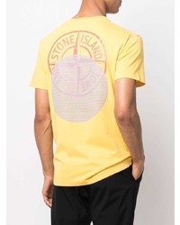 senf T-Shirt mit einem Rundhalsausschnitt von Stone Island