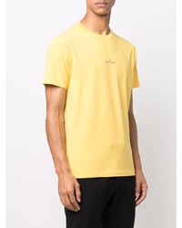 senf T-Shirt mit einem Rundhalsausschnitt von Stone Island