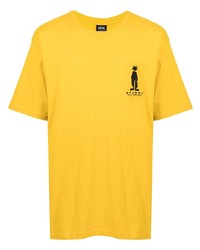 senf T-Shirt mit einem Rundhalsausschnitt von Stussy