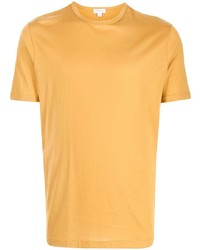 senf T-Shirt mit einem Rundhalsausschnitt von Sunspel