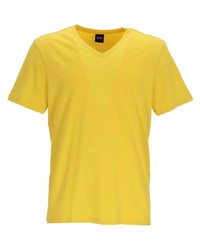 senf T-Shirt mit einem V-Ausschnitt von BOSS HUGO BOSS