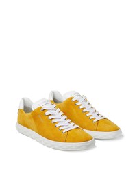 senf Wildleder niedrige Sneakers von Jimmy Choo