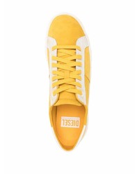 senf Wildleder niedrige Sneakers von Diesel