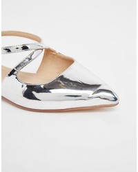 silberne Ballerinas von Asos