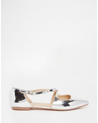 silberne Ballerinas von Asos