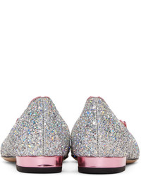 silberne Ballerinas von Charlotte Olympia