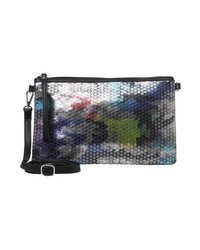 silberne bedruckte Leder Clutch von er piu