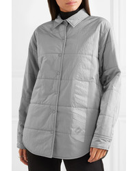 silberne bedruckte Militärjacke von T by Alexander Wang