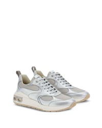 silberne bedruckte niedrige Sneakers von Ferragamo