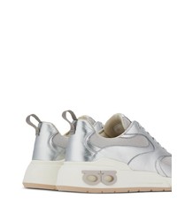 silberne bedruckte niedrige Sneakers von Ferragamo