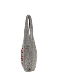 silberne bedruckte Shopper Tasche aus Leder von Alexander Wang