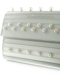 silberne beschlagene Leder Clutch von Jimmy Choo