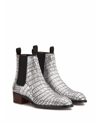 silberne Chelsea Boots aus Leder von Giuseppe Zanotti