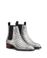 silberne Chelsea Boots aus Leder von Giuseppe Zanotti