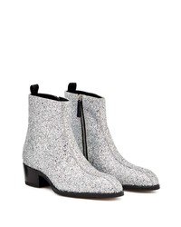 silberne Chelsea Boots aus Leder von Giuseppe Zanotti