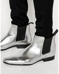 silberne Chelsea Boots
