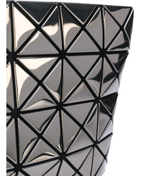 silberne Clutch mit geometrischem Muster von Bao Bao Issey Miyake