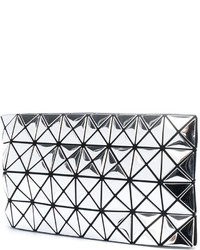 silberne Clutch mit geometrischem Muster von Bao Bao Issey Miyake