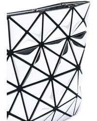 silberne Clutch mit geometrischem Muster von Bao Bao Issey Miyake