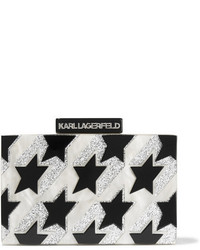 silberne Clutch mit Sternenmuster von Karl Lagerfeld
