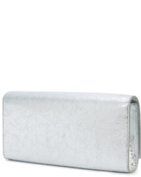 silberne Clutch von Saint Laurent