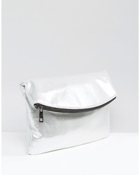 silberne Clutch von Asos