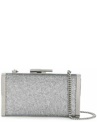 silberne Clutch von Jimmy Choo