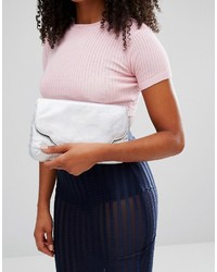 silberne Clutch von Asos