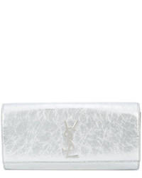 silberne Clutch von Saint Laurent