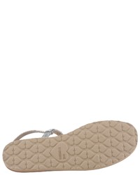 silberne flache Sandalen aus Leder von Love Moschino