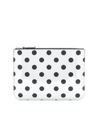 silberne gepunktete Clutch Handtasche