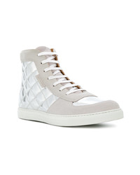 silberne gesteppte hohe Sneakers aus Wildleder von Marc Jacobs