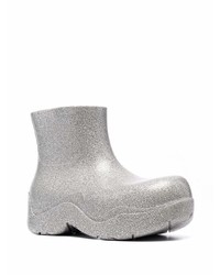 silberne Gummi Chelsea Boots von Bottega Veneta