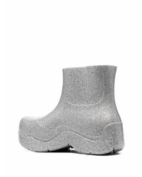 silberne Gummi Chelsea Boots von Bottega Veneta