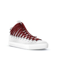 silberne hohe Sneakers aus Leder von Swear