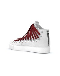 silberne hohe Sneakers aus Leder von Swear