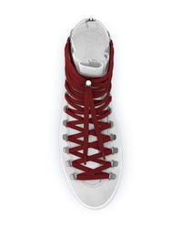 silberne hohe Sneakers aus Leder von Swear