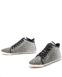 silberne hohe Sneakers aus Pailletten von Marc by Marc Jacobs