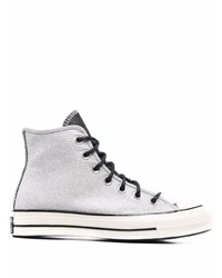 silberne hohe Sneakers von Converse