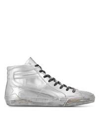 silberne hohe Sneakers von Golden Goose